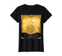 Star Wars C-3PO Halloween Costume T-Shirt, Women, Black, Large