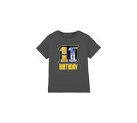 Star Wars C3PO R2D2 11th Birthday Space Unisex Kids T Shirt, Charcoal, 12-13 Years