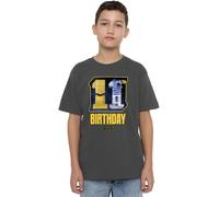 Star Wars C3Po R2D2 11Th Birthday Space Kids T-Shirt Charcoal Star Wars Charcoal 9-10 Years