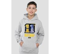 Star Wars C3Po R2D2 11Th Birthday Space Youth Kids Pull-Over Hoodie, Athletic Heather Disney Grey 9-11 Years