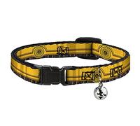 Star Wars Cat Collar, Breakaway Collar with Bell, Star Wars C3PO Wires Bounding Yellows Black Multi Color, 8.5 to 12 Inches 0.5 Inch Wide