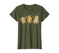 Star Wars Character Gingerbread Portrait T-Shirt, Women, Olive Green, Large