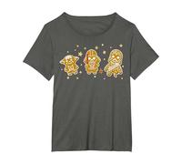 Star Wars Character Gingerbread Portrait T-Shirt, Women's Plus, Asphalt Grey, 3X