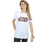 Star Wars Chewbacca Logo Cotton Boyfriend T-Shirt In White White 4XL