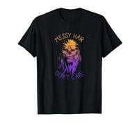 Star Wars Chewbacca Messy Hair Don't Care T-Shirt, Men, Black, Large