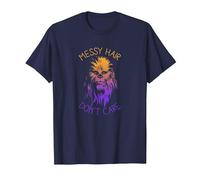 Star Wars Chewbacca Messy Hair Don't Care T-Shirt, Men, Navy Blue, Large