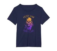 Star Wars Chewbacca Messy Hair Don't Care T-Shirt, Women's Plus, Navy Blue, 2X
