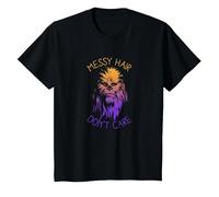 Star Wars Chewbacca Messy Hair Don't Care T-Shirt, Youth, Black, Medium