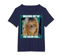 Star Wars Chewbacca Walking Out of The Salon Like T-Shirt, Women's Plus, Navy Blue, 6X