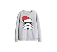 Star Wars Christmas Storm Trooper Santa Kids Sweat, Athletic Heather in Light Grey | Size: 9-11 Years Star Wars Light Grey 9-11 Years