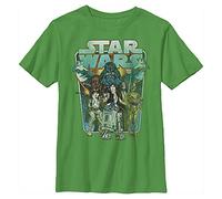 Star Wars Classic Battle Boy's Premium Solid Crew Tee, Kelly Green, Youth Small
