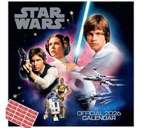 Star Wars Classic Calendar 2026 Square Wall Calendar Gift Present with Free Organising Stickers
