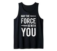 Star Wars Classic May The Force Be with You Lightsaber Logo Tank Top, Men, Black, Large