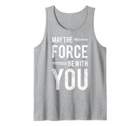 Star Wars Classic May The Force Be with You Lightsaber Logo Tank Top, Men, Heather Grey, Small