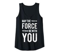 Star Wars Classic May The Force Be with You Lightsaber Logo Tank Top, Women, Black, XX-Large