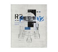 Star Wars Classic R2-D2 Astromech Droid Throw Blanket, Ultra-Soft Silk Touch Fleece, Lightweight Warm Galaxy-Themed Bedding for Kids or Adults, Cozy Couch, Bed, or Travel Blanket, 40 x 50 inches