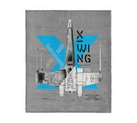 Star Wars Classic X-Wing Blueprint Throw Blanket, Ultra-Soft Silk Touch Fleece, Lightweight Warm Galaxy-Themed Bedding for Kids or Adults, Cozy Couch, Bed, or Travel Blanket, 40 x 50 inches