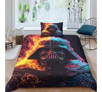 Star Wars Comforter Covers 3D Printed Darth Vader Duvet Cover for Boys Girls Quilt Cover with Pillow Cases Bedding Set with Zipper Closure Soft Microfiber 3 Pieces Single（135x200cm）
