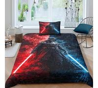 Star Wars Comforter Covers Duvet Cover Quilt Cover for Teens And Adults 3D Print Darth Vader Soft Microfiber Bedding Set with Zipper Closure with Pillow Cases 3 Pieces Single（135x200cm）