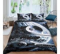 Star Wars Comforter Covers Duvet Cover Quilt Cover for Teens And Adults 3D Print Death Star Soft Microfiber Bedding Set with Zipper Closure with Pillow Cases 3 Pieces Double（200x200cm）