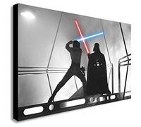 STAR WARS - Darf Vader - Luke Skywalker Canvas Wall Art Framed Print - Ready To Hang (A1 32x24inches)