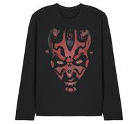 Star Wars Darth Maul Large Face Long Sleeve T-Shirt, Black | Size: 2XL Star Wars Black 2XL
