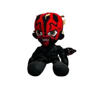 Star Wars Darth Maul Plush Toy with Fierce Facial Expression, Red and Black, 10 inches
