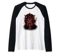 Star Wars Darth Maul Sinister Stare Close Up Face Portrait Raglan Baseball Tee