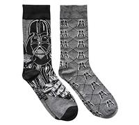 Star Wars Darth Vader Argyle Men's Crew Socks 2 Pair Pack Shoe Size 6-12