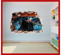 Star Wars Darth Vader Hole in Wall - Art Printed Vinyl Sticker Decal Children Bedroom (Extra Large 800 x 575mm)