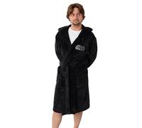 Star Wars Darth Vader Mens Black Hooded Bathrobe | Retro Fleece Loungewear with 'Come to the Dark Side' Text | Cosy Bathing Robe for Relaxation Merch - X-Large
