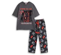 Star Wars Darth Vader Men's Grey and Black Short Sleeve Long Leg Pyjama Set | Cotton Blend Sleepwear with 'COME TO THE DARKSIDE' Graphic | Cartoon Nightwear Merch - Small