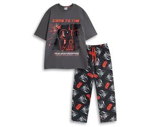 Star Wars Darth Vader Men's Grey and Black Short Sleeve Long Leg Pyjama Set | Cotton Blend Sleepwear with 'COME TO THE DARKSIDE' Graphic | Cartoon Nightwear Merch - X-Large