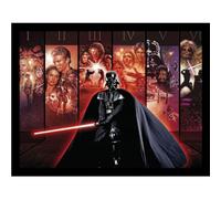 Star Wars Darth Vader Montage Printed Framed Poster (35cm x 1.7cm x 45cm) (Multicoloured)