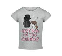 STAR WARS Darth Vader Princess Leia Big Girls Graphic T-Shirt Gray 14-