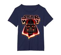 Star Wars Darth Vader Red Glow Portrait T-Shirt, Women's Plus, Navy Blue, 2X