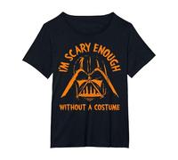 Star Wars Darth Vader Scary Enough with No Costume Halloween T-Shirt, Women's Plus, Black, 2X