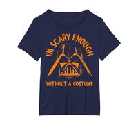Star Wars Darth Vader Scary Enough with No Costume Halloween T-Shirt, Women's Plus, Navy Blue, 2X