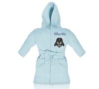 Star Wars Darth Vader Style Personalised & Applique Super Soft Fleece Dressing Gown/Bathrobe (Baby Blue) (1-2 Years)