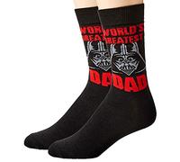 Star Wars Darth Vader World's Greatest Dad Men's Crew Socks Size 6-12 Black