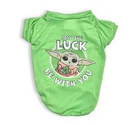 Star Wars Dog Tee for St. Patrick’s Day | Grogu May The Luck Be with You | Extra Large | Polyester Green XL Dog T-Shirt