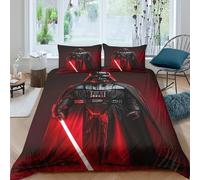 Star Wars Duvet Cover 3D Printed Darth Vader Comforter Covers for Boys Girls Quilt Cover with Zipper Closure Soft Microfiber Bedding Set with Pillow Cases 3 Pieces King(220x240cm)