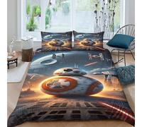Star Wars Duvet Cover Comforter Covers Quilt Cover 3D Print R2-D2 for Teens And Adults with Zipper Closure Soft Microfiber with Pillow Cases Bedding Set 3 Pieces King（220x240cm）
