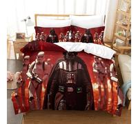 Star Wars Duvet Cover for Boys Girls 3D Print Darth Vader Comforter Covers Quilt Cover Bedding Set Soft Microfiber with Zipper Closure with Pillow Cases 3 Pieces Single（140x200cm）
