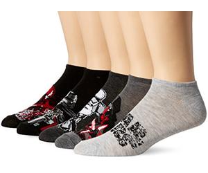 star wars Episode 8 Men's 5 Pack No Show, Black Prime Fits Sock Size 10-13; Fits Shoe Size 6.5-12.5