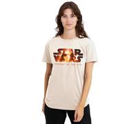 Star Wars: Episode III Revenge of The Sith Anakin & OBI-Wan Lava Logo Ladies T Shirt, Natural, Small
