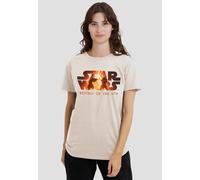 Star Wars: Episode III Revenge of The Sith Anakin & OBI-Wan Lava Logo Ladies T Shirt, Natural, Medium
