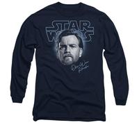 Star Wars: Episode III Revenge of The Sith Jedi Master OBI-Wan Portrait Unisex Long Sleeve T Shirt, Navy, XX-Large