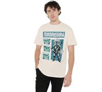 Star Wars Father Retro Dadalorian and Grogu Unisex T Shirt, Natural, Small