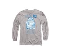 Star Wars Father's Day Dads R2 Cool Long Sleeve T-Shirt, Athletic Heather in Light Grey | Size: Medium Star Wars Light Grey M